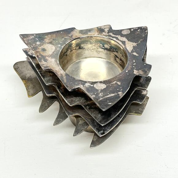 Restoration Hardware Silver Plate Christmas Tree Tealight Holder - Picture 7 of 7